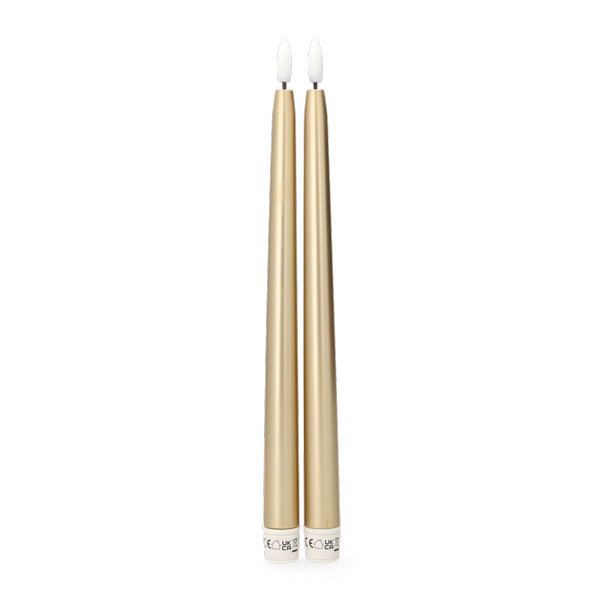 PerfectLED Led dinerkaars | PerfectLED | 27 cm | 2 stuks (Bewegende vlam, Timer, Goud) AX5441350 K151000975 - 1