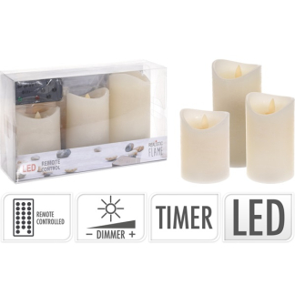 PerfectLED Led kaars | 3 stuks (Bewegende vlam, Afstandsbediening, Timer, Dimbaar) AX5402340 K150302772 - 4