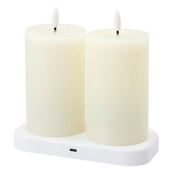 PerfectLED Led kaars | PerfectLED | 2 stuks (Bewegende vlam, Oplaadbaar, Warm wit licht, Wit) AX5444410 K151002236 - 1