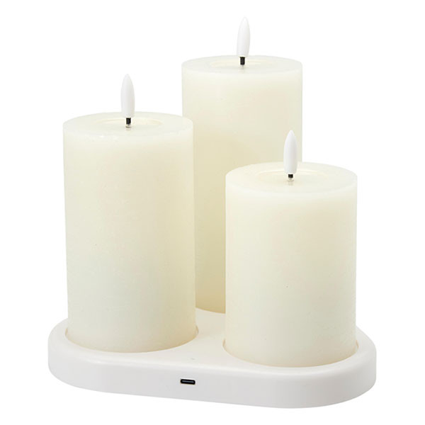 PerfectLED Led kaars | PerfectLED | 3 stuks (Bewegende vlam, Oplaadbaar, Warm wit licht, Wit) AX5444430 K151002237 - 1