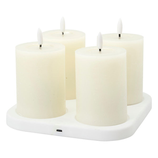 PerfectLED Led kaars | PerfectLED | 3 stuks (Bewegende vlam, Oplaadbaar, Warm wit licht, Wit) AX5444440 K151002238