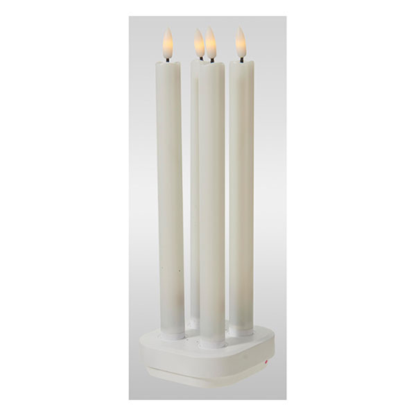 PerfectLED Led kaars | PerfectLED | 4 stuks (Bewegende vlam, Oplaadbaar, Afstandsbediening, Warm wit licht, Wit) AX5393020 K151002223 - 2