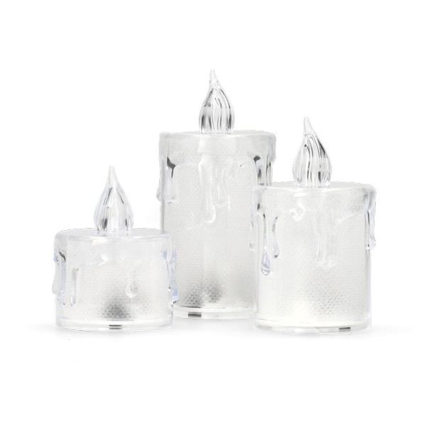 PerfectLED Led kaars | PerfectLED | 5, 6.5 en 7.9 cm | 3 stuks (Batterijen, Transparant) AEX000240 K151000983 - 1