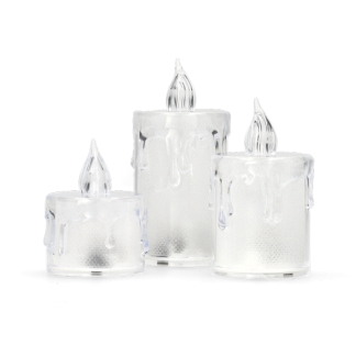 PerfectLED Led kaars | PerfectLED | 5, 6.5 en 7.9 cm | 3 stuks (Batterijen, Transparant) AEX000240 K151000983