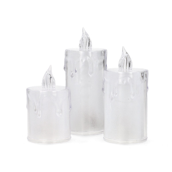 PerfectLED Led kaars | PerfectLED | 8, 10.5 en 12.5 cm | 3 stuks (Batterijen, Transparant) ANX001030 K151000984 - 1