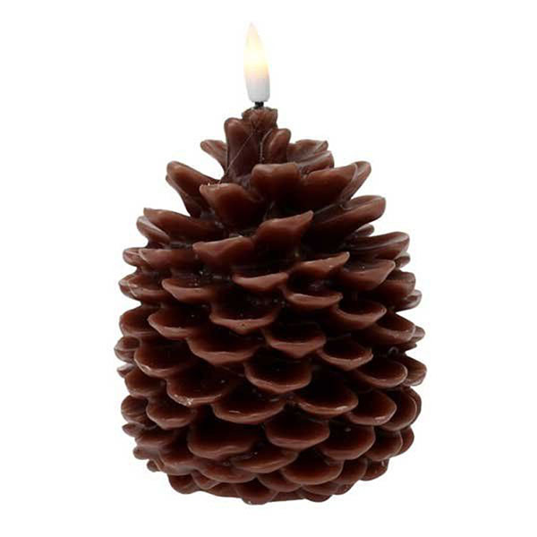 PerfectLED Led kaars | PerfectLED | Dennenappel (Bewegende vlam, Batterijen, Timer, Warm wit licht, Bruin) AX5437160 K151002229 - 1