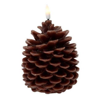 PerfectLED Led kaars | PerfectLED | Dennenappel (Bewegende vlam, Batterijen, Timer, Warm wit licht, Bruin) AX5437160 K151002229