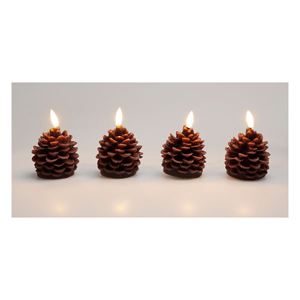 PerfectLED Led kaars | PerfectLED | Dennenappel (Bewegende vlam, Batterijen, Timer, Warm wit licht, Bruin) AX5438810 K151002233 - 3