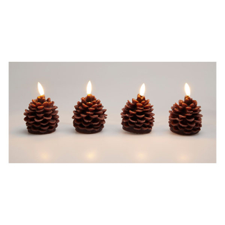 PerfectLED Led kaars | PerfectLED | Dennenappel (Bewegende vlam, Batterijen, Timer, Warm wit licht, Bruin) AX5438810 K151002233 - 3