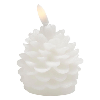 PerfectLED Led kaars | PerfectLED | Dennenappel (Bewegende vlam, Batterijen, Timer, Warm wit licht, Wit) AX5438800 K151002232