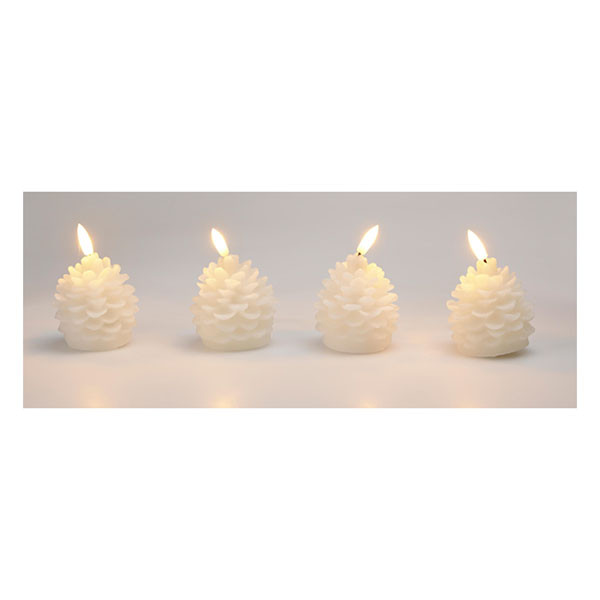 PerfectLED Led kaars | PerfectLED | Dennenappel (Bewegende vlam, Batterijen, Timer, Warm wit licht, Wit) AX5438800 K151002232 - 3
