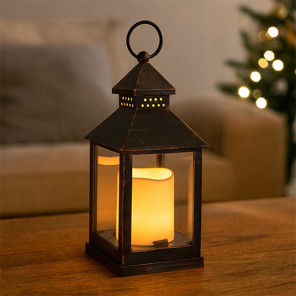 PerfectLED Led lantaarn met kaars | PerfectLED | 23 cm (Timer, Batterij, Binnen/Buiten, Koper) ANX000120 K151001006 - 4