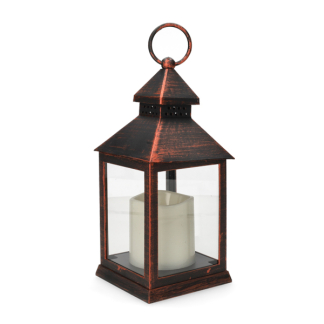 PerfectLED Led lantaarn met kaars | PerfectLED | 23 cm (Timer, Batterij, Binnen/Buiten, Koper) ANX000120 K151001006 - 2