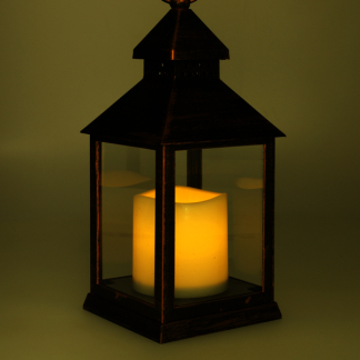 PerfectLED Led lantaarn met kaars | PerfectLED | 23 cm (Timer, Batterij, Binnen/Buiten, Koper) ANX000120 K151001006 - 3