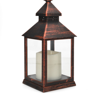 PerfectLED Led lantaarn met kaars | PerfectLED | 23 cm (Timer, Batterij, Binnen/Buiten, Koper) ANX000120 K151001006 - 1
