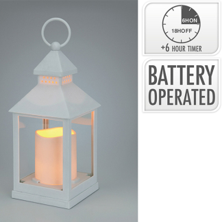 PerfectLED Led lantaarn met kaars | PerfectLED | 23 cm (Timer, Batterij, Binnen/Buiten, Wit) ANX000100 K151001008 - 3