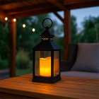 PerfectLED Led lantaarn met kaars | PerfectLED | 23 cm (Timer, Batterij, Binnen/Buiten, Zwart) ANX000110 K151001007 - 2