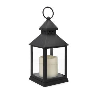 PerfectLED Led lantaarn met kaars | PerfectLED | 23 cm (Timer, Batterij, Binnen/Buiten, Zwart) ANX000110 K151001007 - 2