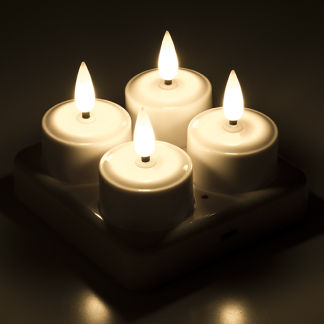 PerfectLED Led waxinelichtje | PerfectLED | 4 stuks (Bewegende vlam, Oplaadbaar, Inclusief oplaadstation, Wit) XX8114170 K151000855 - 2
