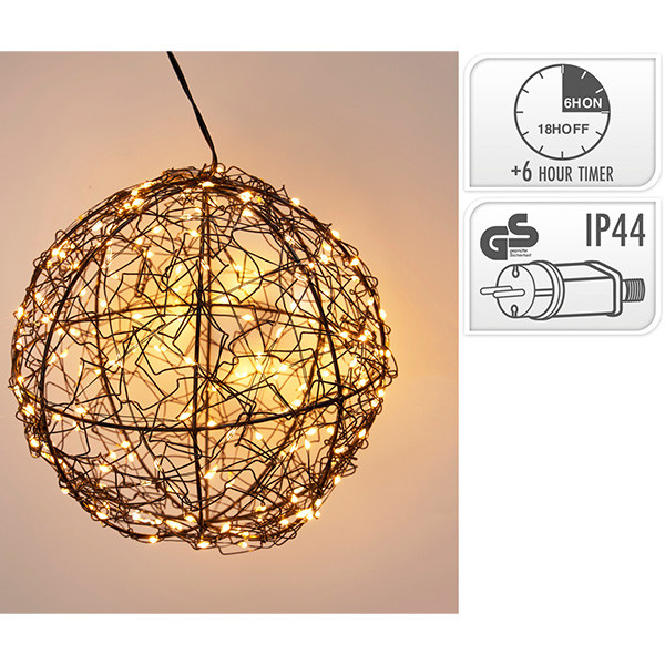 PerfectLED Lichtbol kerst | PerfectLED | Ø 18 cm (200 leds, Timer, Metaal, Binnen/Buiten) AMZ141010 K151001011 - 3