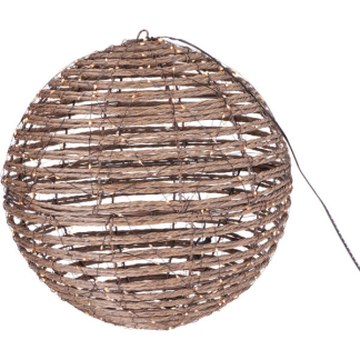 PerfectLED Lichtbol kerst | PerfectLED | Ø 25 cm (300 leds, Timer, Warm wit, Kunststof/ijzer, Binnen/Buiten, Bruin) AMZ202220 K151002184