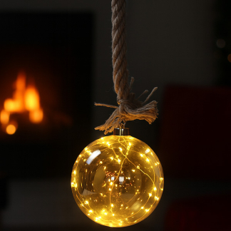 PerfectLED Lichtbol kerst | PerfectLED | 12 cm (10 leds, Batterijen, Twinkelend, Timer, Bruin, Binnen) AAB200040 K151001003 - 4