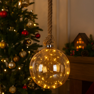 PerfectLED Lichtbol kerst | PerfectLED | 20 cm (20 leds, Batterijen, Timer, Bruin, Binnen) AAB200060 K151001005 - 3