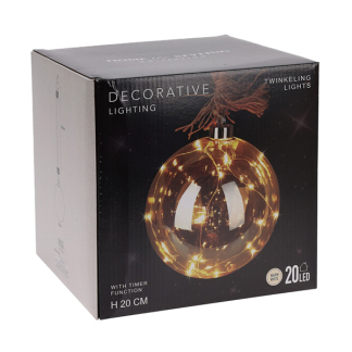 PerfectLED Lichtbol kerst | PerfectLED | 20 cm (20 leds, Batterijen, Timer, Bruin, Binnen) AAB200060 K151001005 - 4