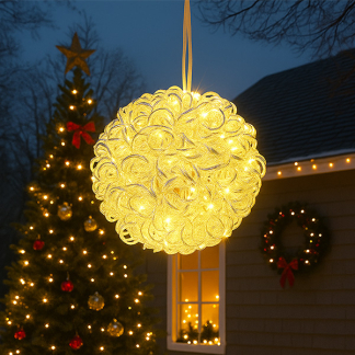 PerfectLED Lichtbol kerst | PerfectLED | 30 cm (100 leds, Warm wit, Timer, Binnen/Buiten, Zilver) AMZ130300 K151001018 - 3