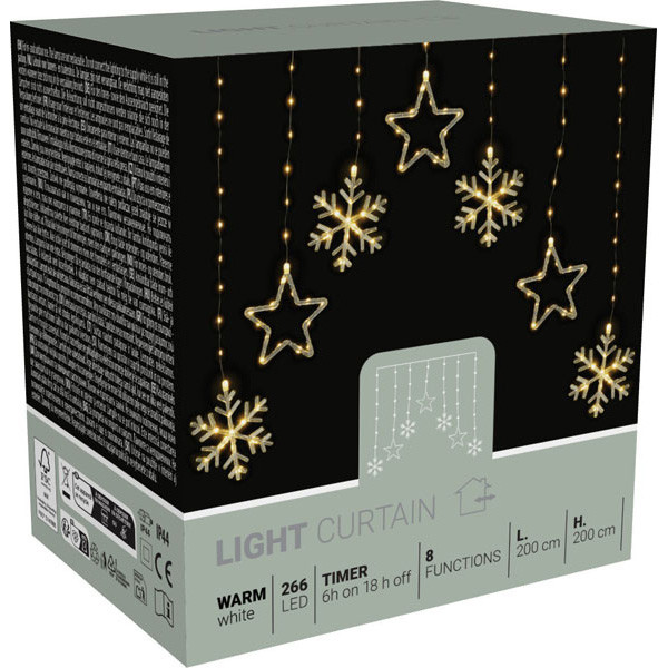 PerfectLED Lichtgordijn met sterren | PerfectLED | 2 x 2 meter (Led, Timer, Binnen/Buiten, Warm wit) AVX100630 K151002204 - 2