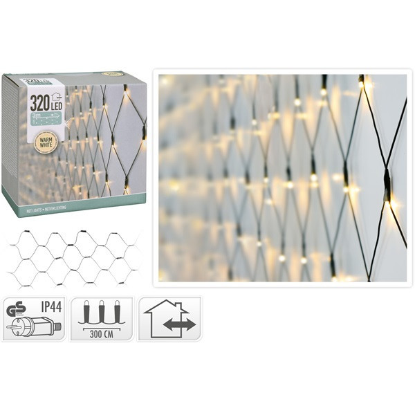 PerfectLED Netverlichting multi action | 3 x 1.5 meter (320 leds, Binnen/Buiten, Warm wit) AX8401310 A150302732 - 2