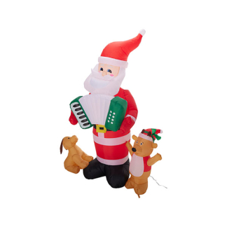 PerfectLED Opblaasbare kerstman met honden | PerfectLED | 185 cm (Led, Muziek, Binnen/Buiten) DIF000330 K151002258