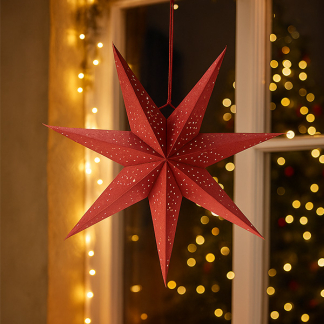 PerfectLED Papieren kerstster | Ø 45 cm (7-punts, Geperforeerd, Rood) A64103320 K151001049 - 2
