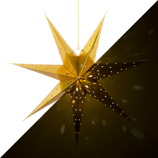 PerfectLED Papieren kerstster | Ø 60 cm (7-punts, Batterijen, Geperforeerd, Binnen, Goud) ACS202000 K150303830 - 1