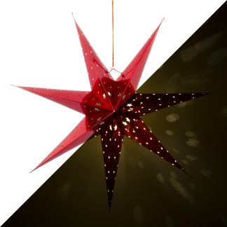 PerfectLED Papieren kerstster | Ø 60 cm (7-punts, Batterijen, Geperforeerd, Binnen, Rood) ACS202020 K150303832 - 1