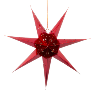 PerfectLED Papieren kerstster | Ø 60 cm (7-punts, Batterijen, Geperforeerd, Binnen, Rood) ACS202020 K150303832 - 2
