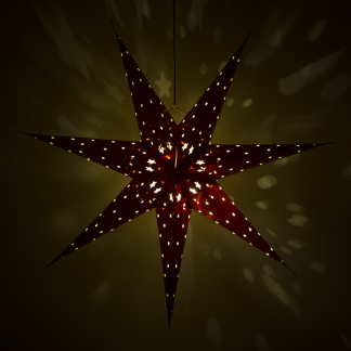 PerfectLED Papieren kerstster | Ø 60 cm (7-punts, Batterijen, Geperforeerd, Binnen, Rood) ACS202020 K150303832 - 3