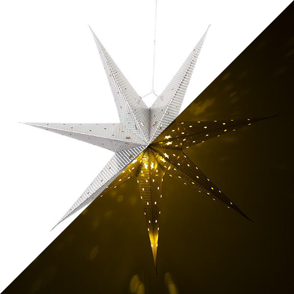 PerfectLED Papieren kerstster | PerfectLED |  Ø 60 cm (7-punts, Batterijen, Geperforeerd, Binnen, Zilver) ACS202010 K150303831 - 1
