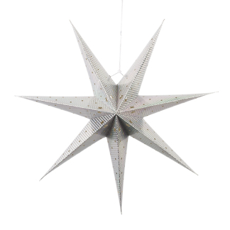 PerfectLED Papieren kerstster | PerfectLED |  Ø 60 cm (7-punts, Batterijen, Geperforeerd, Binnen, Zilver) ACS202010 K150303831 - 2