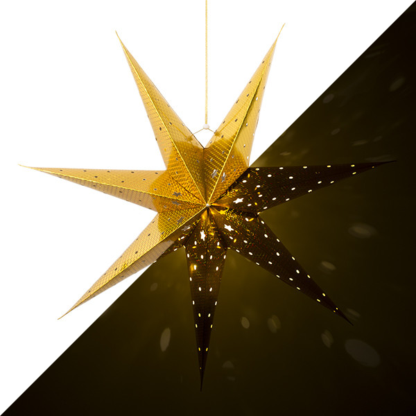 PerfectLED Papieren kerstster | PerfectLED | Ø 60 cm (Geperforeerd, Batterijen, Goud) ACS202000 K150303830 - 1