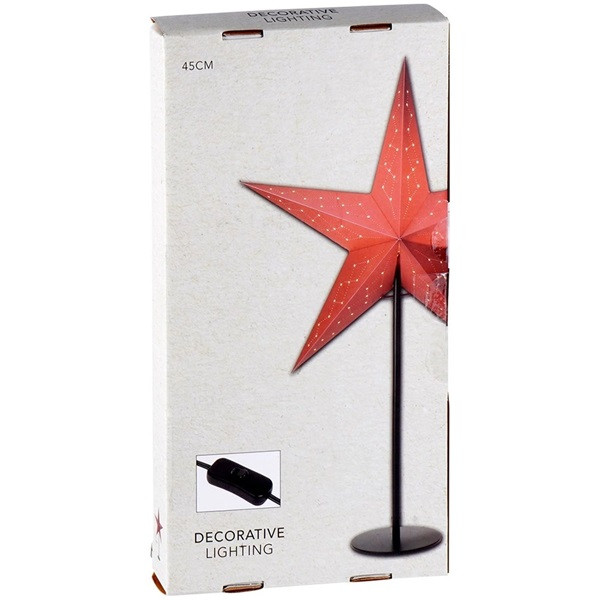 PerfectLED Papieren kerstster op voet | PerfectLED | 42.5 x 19 x 4 cm (5-punts, E14, Rood, Binnen) A64101110 K150303828 - 2