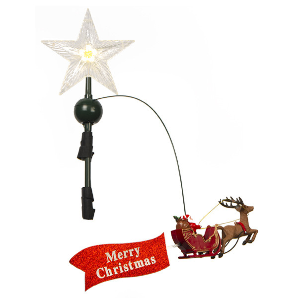 Piek kerstboom (LED, Bewegende kerstman, Goud) PerfectLED Kabelshop.nl