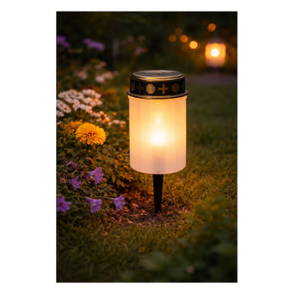 PerfectLED Solar grafkaars | PerfectLED | Ø 6.5 x 12 cm (Bewegende vlam, Wit) DX9301140 K170105997 - 3