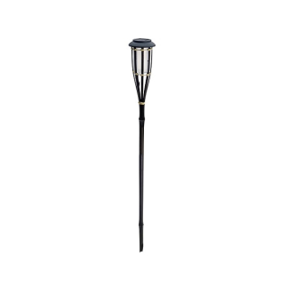 PerfectLED Solar tuinfakkel | 10 x 65 cm (Zwart, Schemersensor, Bamboe) 420600010 K170203599 - 1