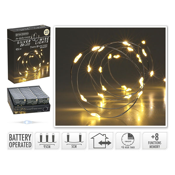 PerfectLED Standaard kerstverlichting | 0.95 meter | PerfectLED (20 leds, Batterijen, Timer, 8 lichtfuncties, Binnen/Buiten, Warm wit) AX9731700 K151002244 - 3