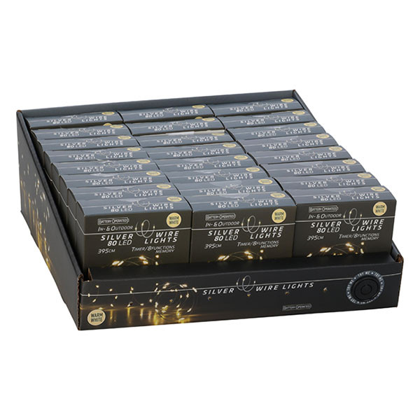 PerfectLED Standaard kerstverlichting | 3.95 meter | PerfectLED (80 leds, Batterijen, Timer, 8 lichtfuncties, Binnen/Buiten, Warm wit) AX9731720 K151002246 - 2