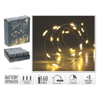 PerfectLED Standaard kerstverlichting | 7.95 meter | PerfectLED (160 leds, Batterijen, Timer, 8 lichtfuncties, Binnen/Buiten, Warm wit) AX9731730 K151002247 - 3