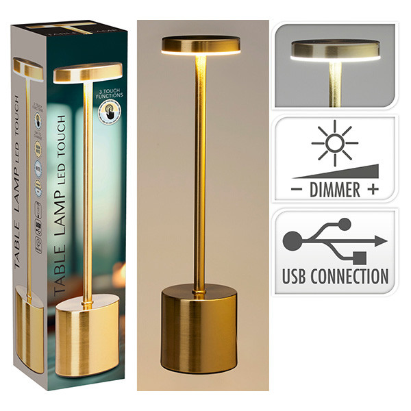 PerfectLED Tafellamp | PerfectLED | Ø 8 x 34 cm (Led, Oplaadbaar, Aanpasbare kleurtemperatuur, USB C, Metaal, Goud) ANC000940 K150204395 - 5