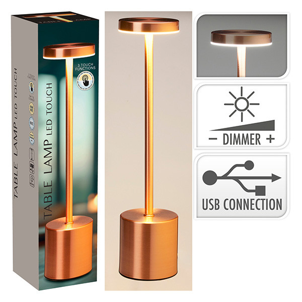PerfectLED Tafellamp | PerfectLED | Ø 8 x 34 cm (Led, Oplaadbaar, Aanpasbare kleurtemperatuur, USB C, Metaal, Rose goud) ANC000950 K150204396 - 4