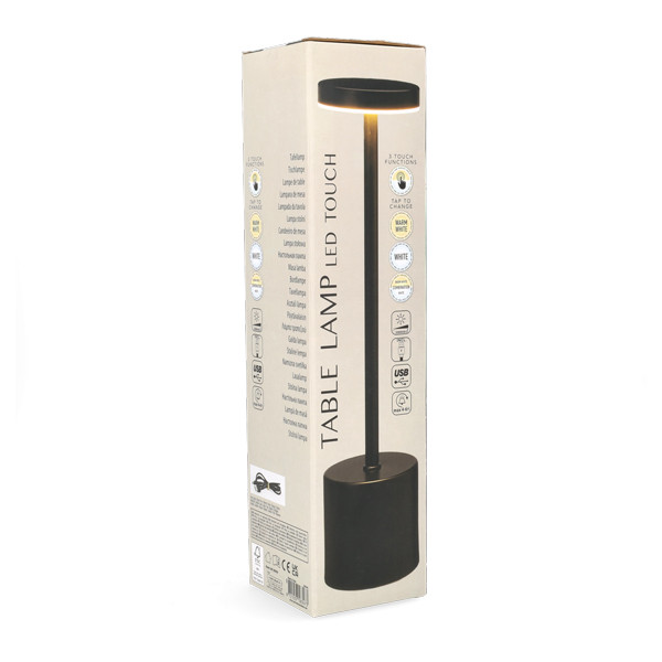 PerfectLED Tafellamp | PerfectLED | Ø 8 x 34 cm (Led, Oplaadbaar, Aanpasbare kleurtemperatuur, USB C, Metaal, Zwart) ANC000900 K150204393 - 5